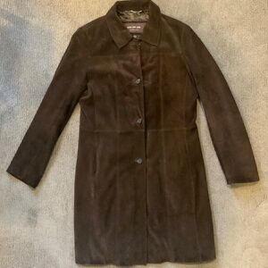 Andrew Marc Chocolate Brown Suede Coat